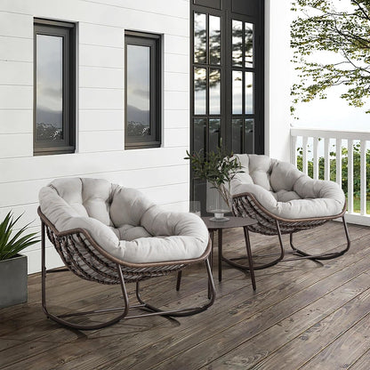 The Ultimate Reading Escape: Plush Rocking Papasan Chair & Ottoman